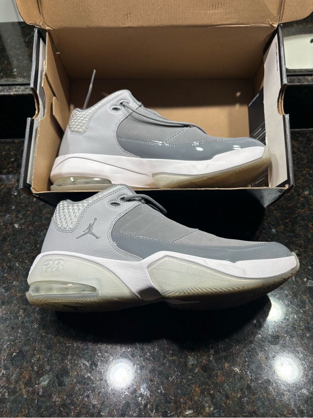 Jordan Men's Athletic Sneakers in Gray and White